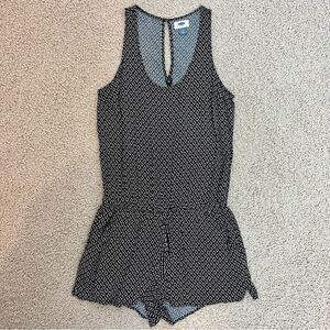 OLD NAVY Romper Jumper Pockets One Piece Black and White Size Small